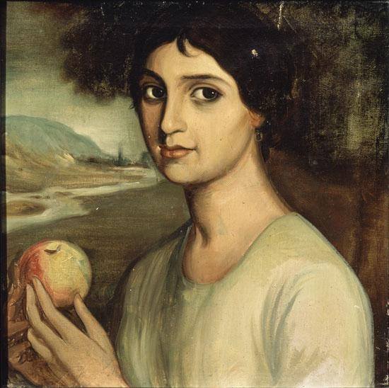 Archivo:Dora la Cordobesita. Año 1925, Óleo y temple sobre papel grueso, 94 x 61 cm. Colección particular. Cuadro de Julio Romero de Torres.jpg
