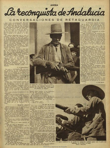 Archivo:Conversaciones de Retaguardia. Crónicas desde el frente de Córdoba. Jesús Izcaray. Ahora-Madrid-20-8-1936.jpg
