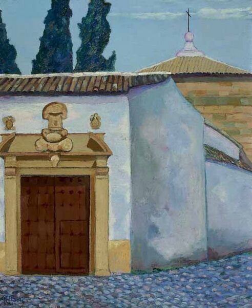 Archivo:La puerta del convento de Santa Isabel (Córdoba) 1929. Cuadro de Rafael BOtí. oleos-1920-00044 1577117816.jpg