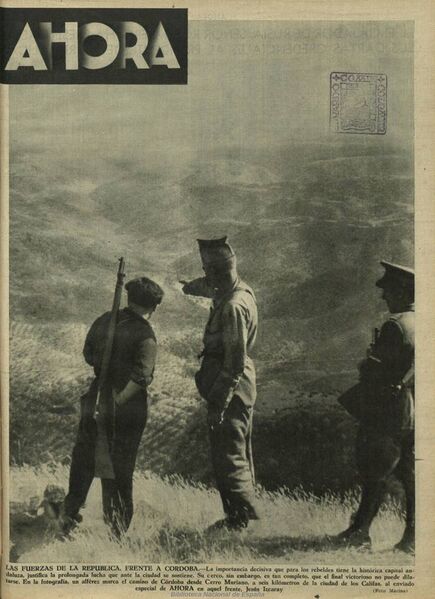 Archivo:Ofensiva de Cordoba. Alferez Señala en el horizonte cerca de Córdoba. Ahora-Madrid-30-8-1936.jpg