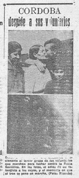 Artículo de la marca de voluntarios de la División Azul a Rusia (5 julio de 1941).jpg