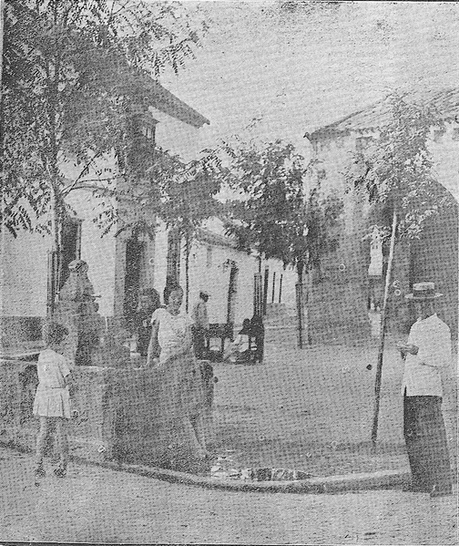 Archivo:Plaza de San Lorenzo, escena costumbrista (1930).png