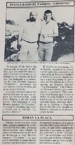 Parque Chimeno inauguracion 1984.JPG