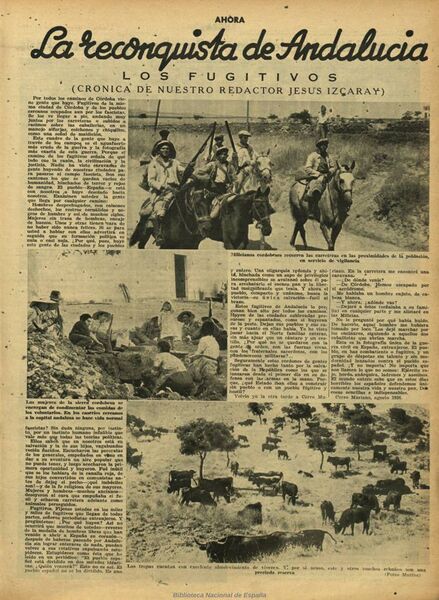 Archivo:Los fugitivos. Crónicas desde el Frente de Córdoba. Jesús Izcaray. Ahora (6 de septiembre de 1936).jpg