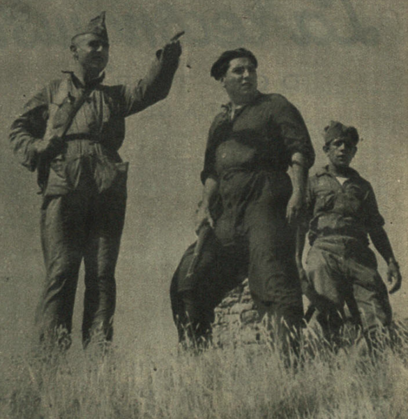 Archivo:Ofensiva de córdoba. Alférez señala el camino hacia Córdoba en Cerro Muriano. Ahora. 30 de agosto de 1936.png