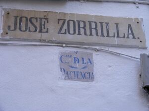 Placa Calle Jose Zorrilla-Paciencia.JPG