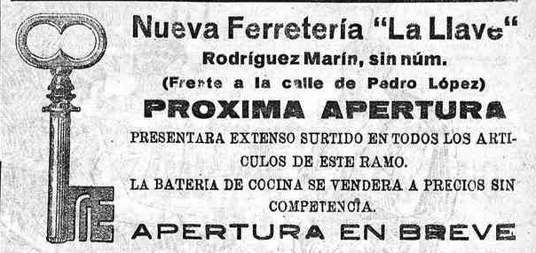 Archivo:Ferretería La Llave (1929). Anuncio de inauguración.png