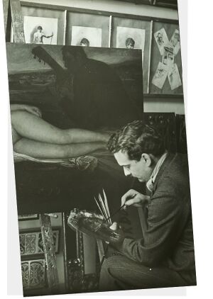 Julio Romero de Torres en su taller en 1908.jpg