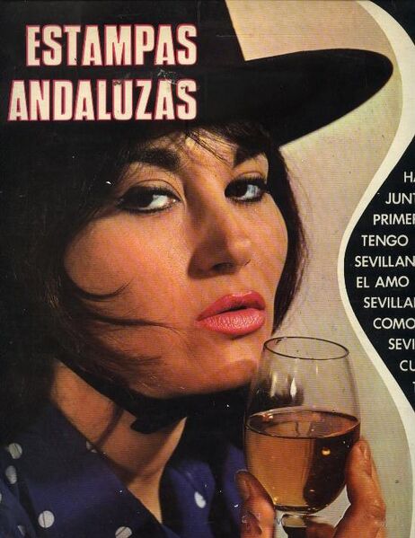 Archivo:Estampas Andaluzas - Flor de Córdoba, María Vargas, Jarrito, Antoñita de Linares sello Olympo de 1972.jpg