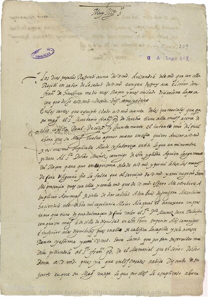 Archivo:Carta de Francisco de Góngora a Antonio de Eraso solicitando merced para poder traspasar su capellanía mayor de la catedral de Córdoba a su sobrino, Luis de Góngora..jpg