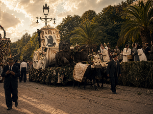 Desfile de carrozas ante una delegación marroquí (1946).png