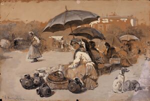 Dibujo de Cacharrera. 1898. Tomás Muñoz Lucena. .jpg
