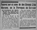 Necrológica de Antonio Jaén Morente, publicada en el Diario Córdoba el 8 de junio de 1965.