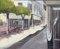 Trabajo de uno de los participantes en la 3 edición de concurso de pintura rápida de Fuente Palmera. Diciembre 2019.