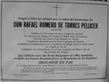 Esquela de Rafael Romero de Torres Pellicer.