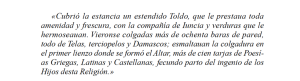 Descripción histórica de la plaza de la Compañía durante el Corpus Christi de 1636