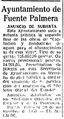 Anuncio obras captación de aguas. 1958.