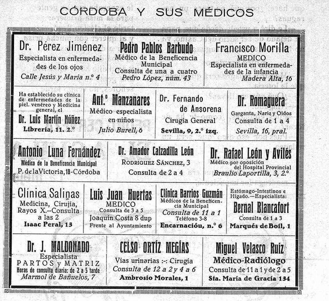 Archivo:Cuadro de médicos en Córdoba (1926).jpg