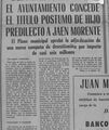 Nombramiento de Antonio Jaén como hijo predilecto de Córdoba el 4 de enero de 1980.