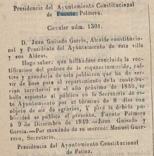 09 12 1849 Alcaldía Fuente PALMERA.JPG