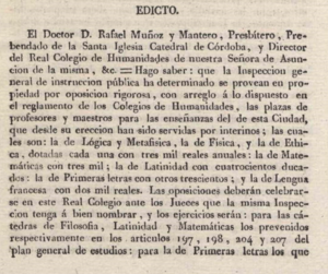 Real Colegio de Humanidades (Noviembre 1833). Edicto.png