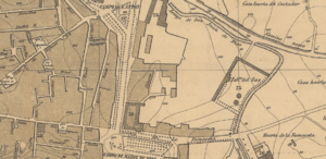 Fábrica de Gas en el barrio de la Fuensanta (1884). Plano de Casañal.png