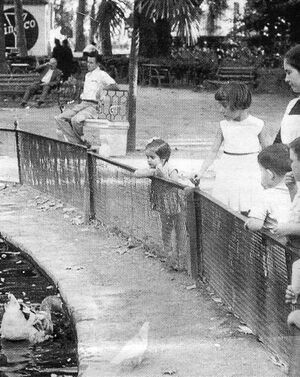 NIños dando de comer a patos (1958).jpg