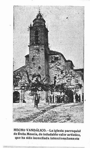 Iglesia de Doña Mencía. Incendio intencionado. 1932.jpg